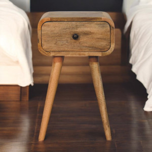 Comodino Avora Mini in legno massello di mango effetto rovere